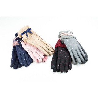 Rdeče ženske rokavice s srčki