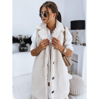 Bež dolg brezrokavnik za zimo