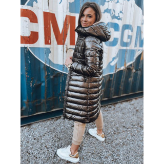 Temno rjava dolga jakna za jesen