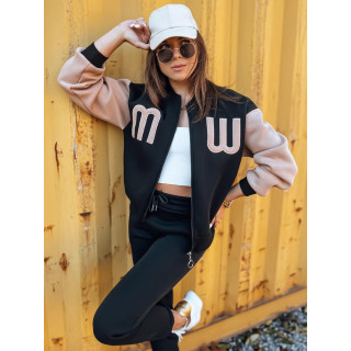 Črn in bež topel komplet za ženske