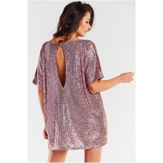 Ženska roza obleka z bleščicami