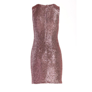 Roza kratka obleka z bleščicami