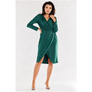 Ženska bleščeča obleka v zeleni barvi