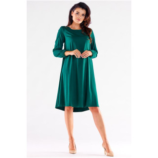 Zelena ženska trapezna obleka