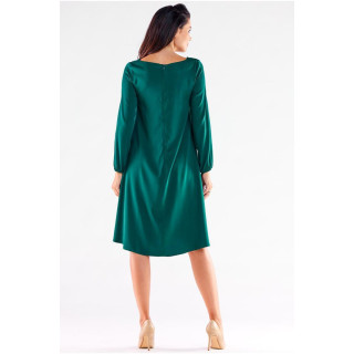 Zelena ženska trapezna obleka