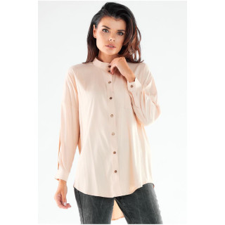 Elegantna bež srajca s stoječim ovratnikom