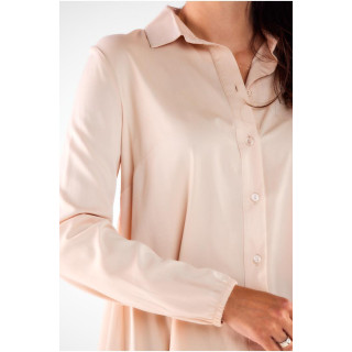 Elegantna bež srajca s podaljšanim hrbtom