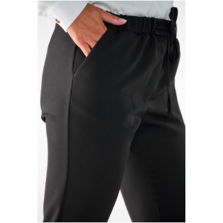 Črne hlače za prosti čas z elastiko v pasu