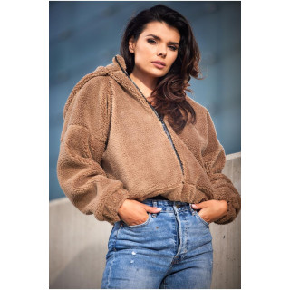 Ženska topla rjava jakna