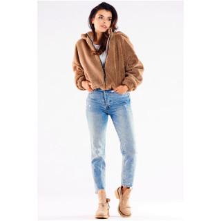 Ženska topla rjava jakna