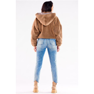 Ženska topla rjava jakna