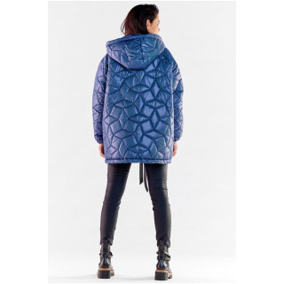 Modra ženska prešita oversize jakna