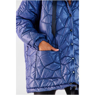 Modra ženska prešita oversize jakna