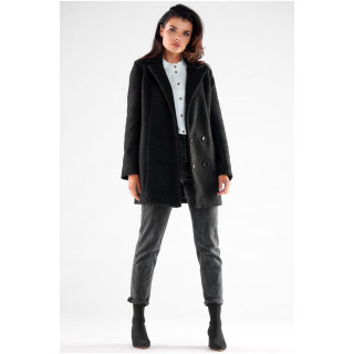 Črn eleganten ženski plašč