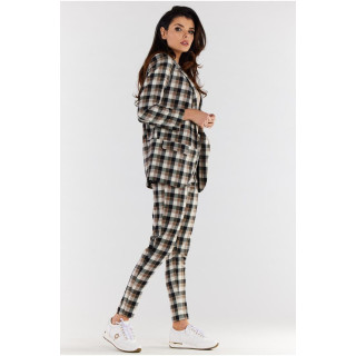 Rjavo-bež karirasti suknjič