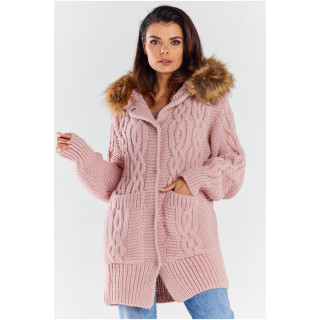 Rožnata ženska jopica s kapuco