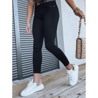 Oprijete ženske kavbojke v črni barvi