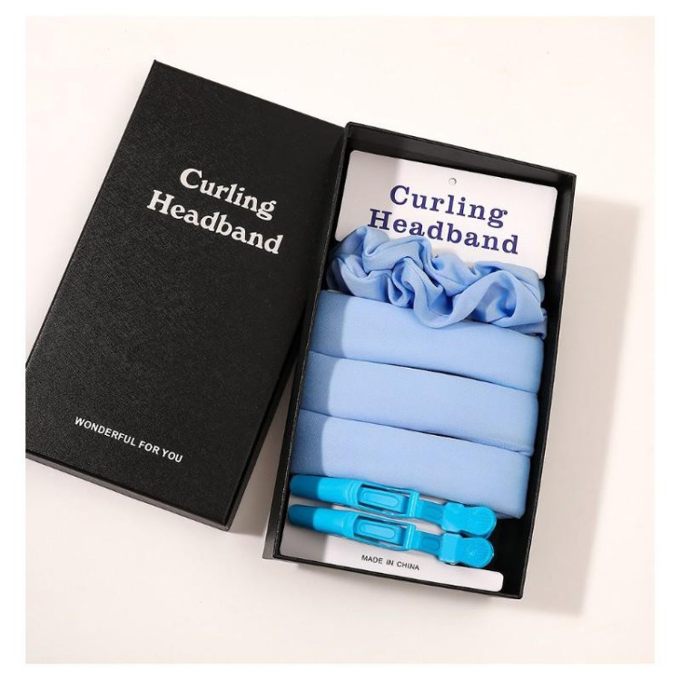 Modri komplet za kodranje las brez toplote