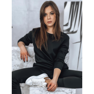 Črn ženski pulover brez kapuce