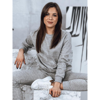 Ženski sivi pulover brez kapuce