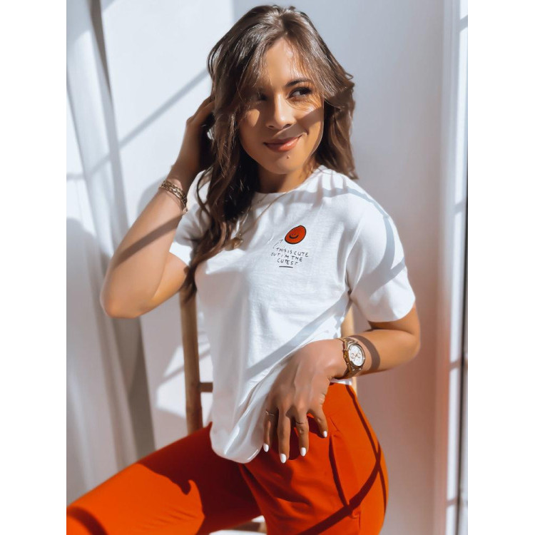 Bela bombažna majica s potiskom