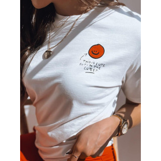 Bela bombažna majica s potiskom