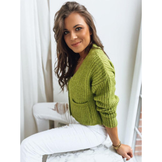 Svetlo zelen kratek pulover z gumbi