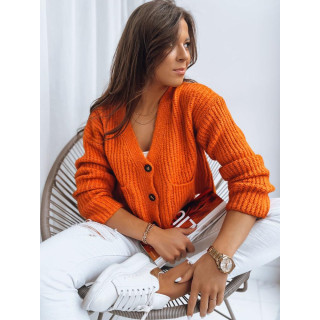 Kratek oranžen pulover z gumbi