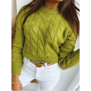 Kratek zelen ženski pulover