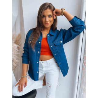 Modra srajčna jakna z gumbi