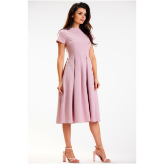 Roza elegantna midi obleka