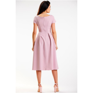 Roza elegantna midi obleka