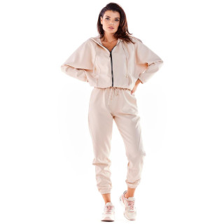 Ohlapne ženske hlače v bež barvi