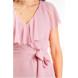 Elegantna roza obleka iz šifona