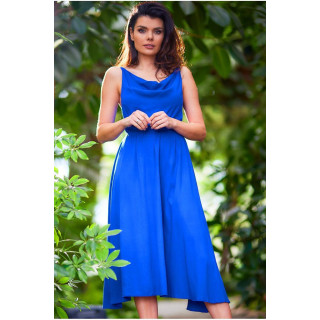 Elegantna modra midi obleka