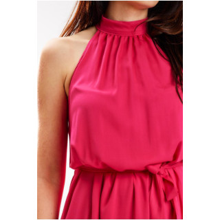 Ženska fuksija obleka s pasom