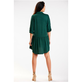 Ženska srajčna obleka zelene barve