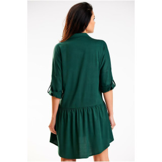 Ženska srajčna obleka zelene barve