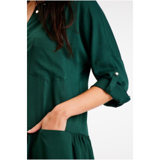 Ženska srajčna obleka zelene barve