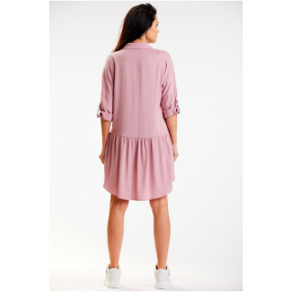 Roza srajčna obleka