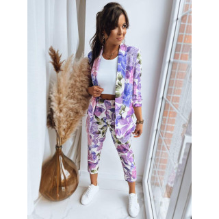 Vijolične elegantne hlače z rožicami