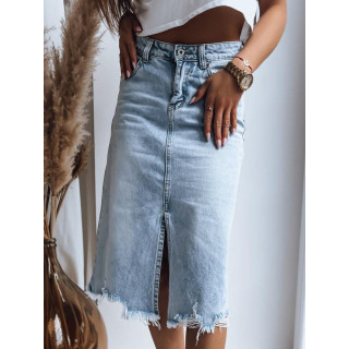 Žensko denim krilo z razporkom spredaj