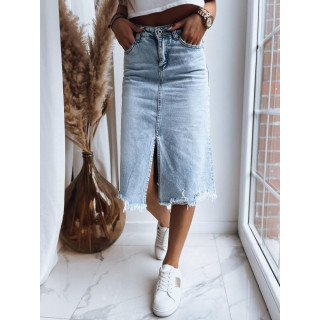 Žensko denim krilo z razporkom spredaj