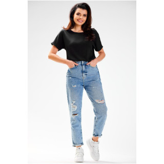 Ženska zračna črna bluza