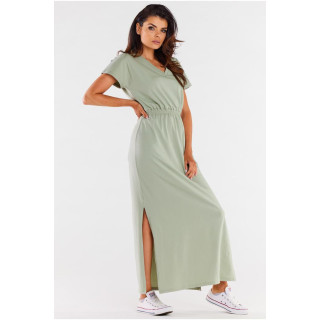 Mint maxi obleka s kratkimi rokavi