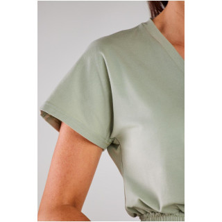 Mint maxi obleka s kratkimi rokavi