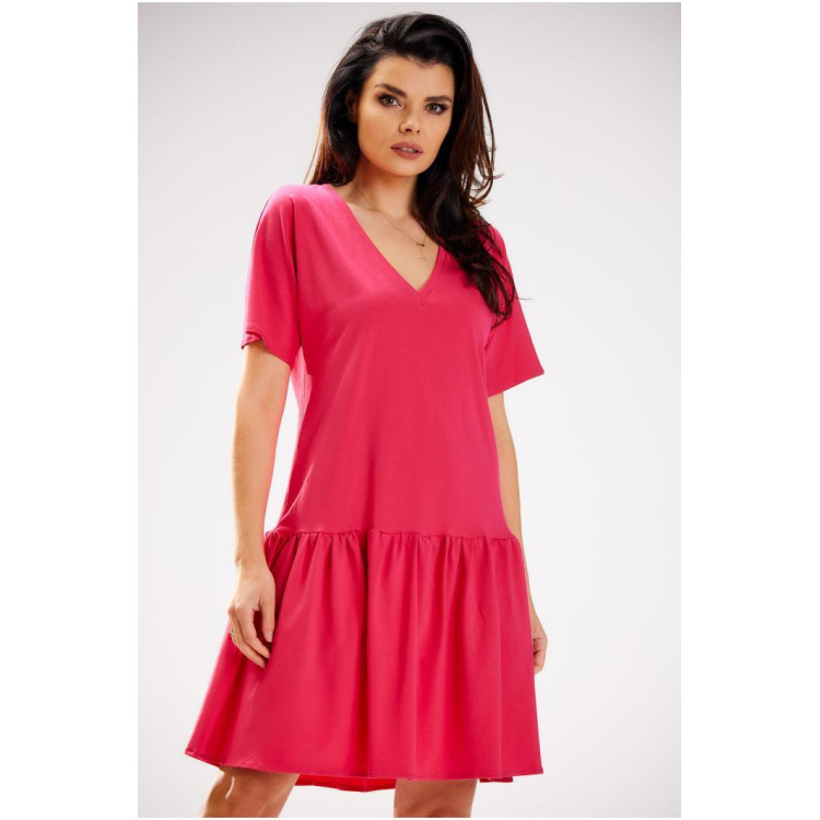 Ženska ohlapna roza obleka