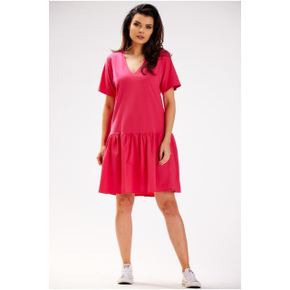 Ženska ohlapna roza obleka