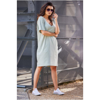 Oversize mint obleka z v-izrezom