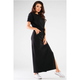 Poletna ženska dolga črna obleka